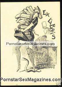 exlibris nude erotic bookplate