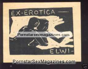 exlibris nude erotic bookplate