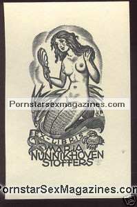 exlibris nude erotic bookplate